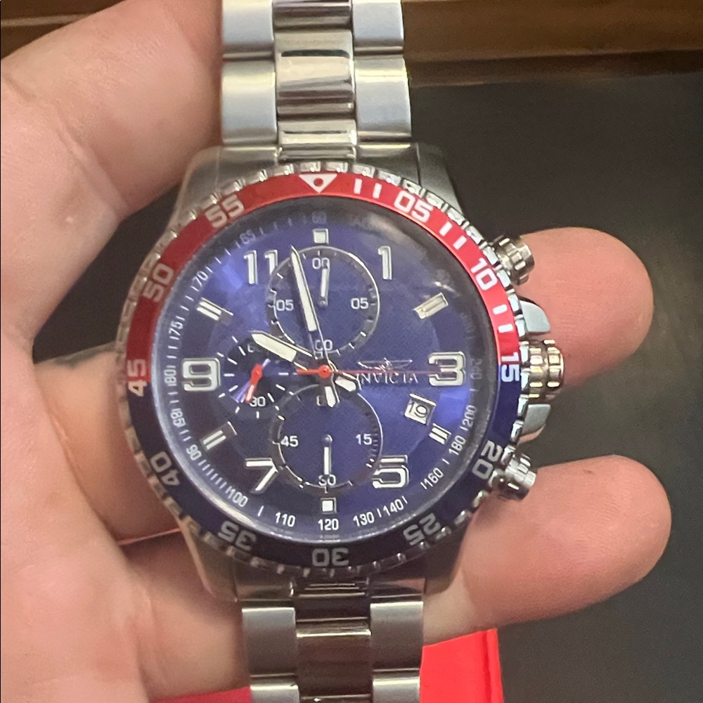 INVICTA SPECIALITY PEPSI WATCH RED/BLUE WITH TRINITE GLOW FOR DARK 45MM